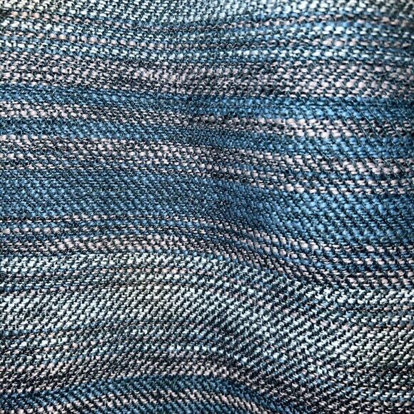 Ann Taylor LOFT Blue Cream & Tan Fringe Hem Mini Skirt EUC Size 8 - Picture 7 of 8